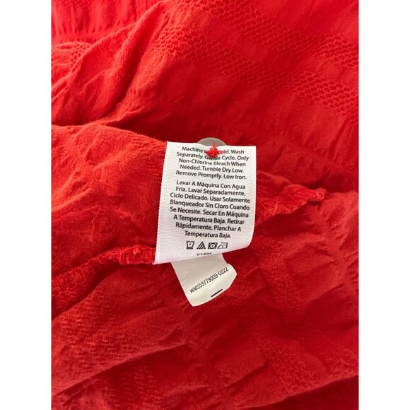 Time and Tru Red Sleeveless Textured Button-Down Dress XS - Picture 6 of 8